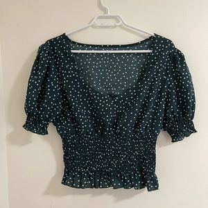 Cropped polka dot shirt